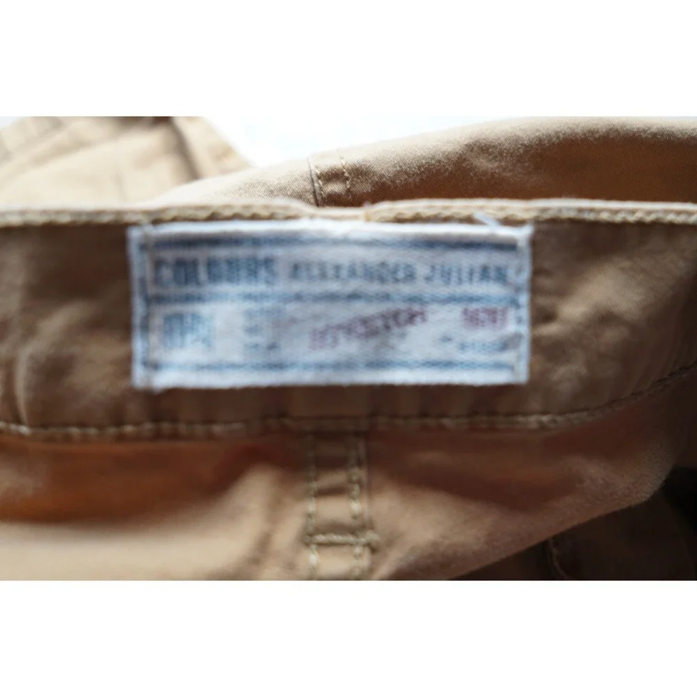 COLOURS Alexander Julian Mens Khaki Straight Leg Jeans 34x32 Denim Stretch